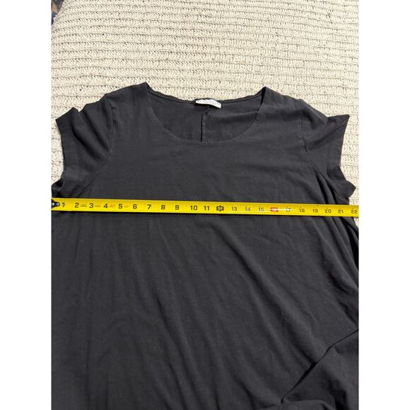 Bryn Walker Shirt Tunic Top Trapeze Short Sleeve Stretch Womens Large Black USA - Picture 4 of 8